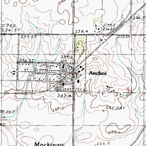 Topographic Map of Anchor, IL