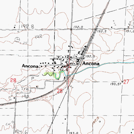 Topographic Map of Ancona, IL