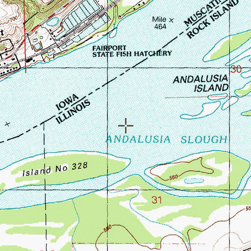 Topographic Map of Andalusia Slough, IL