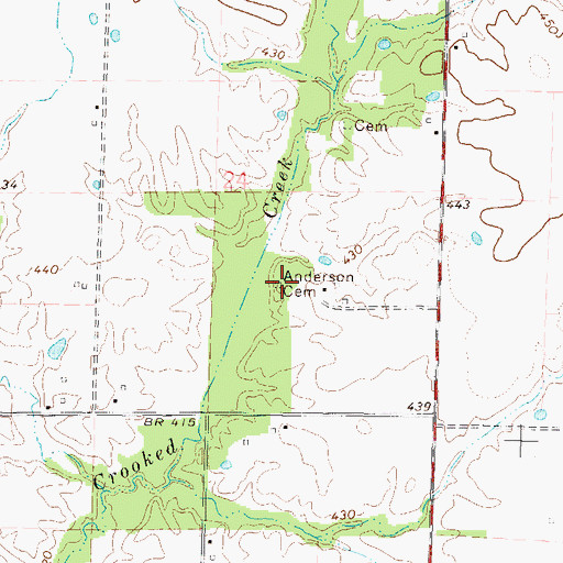 Topographic Map of Anderson Cemetery, IL