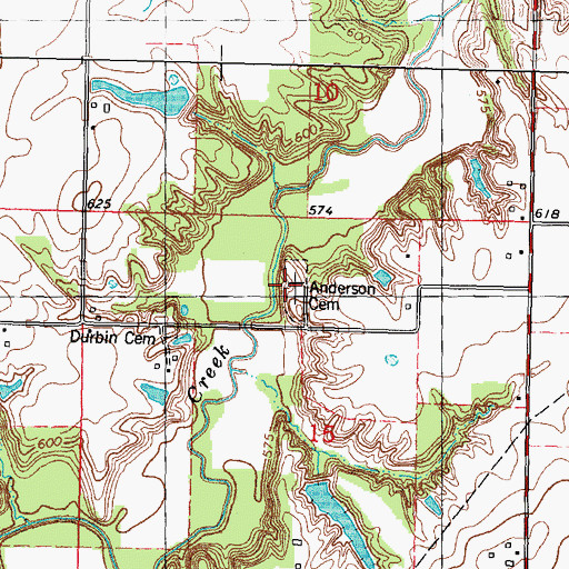 Topographic Map of Anderson Cemetery, IL