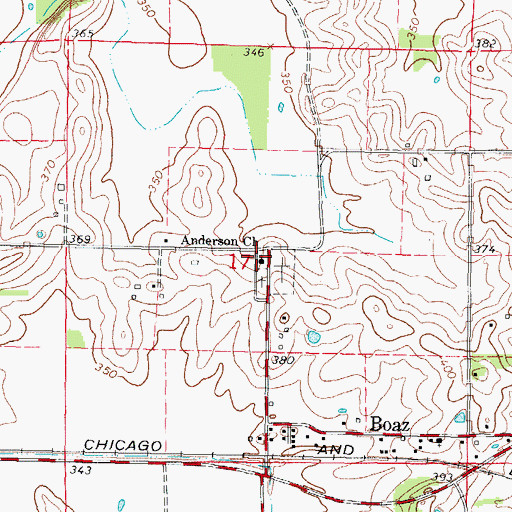Topographic Map of Anderson Church, IL