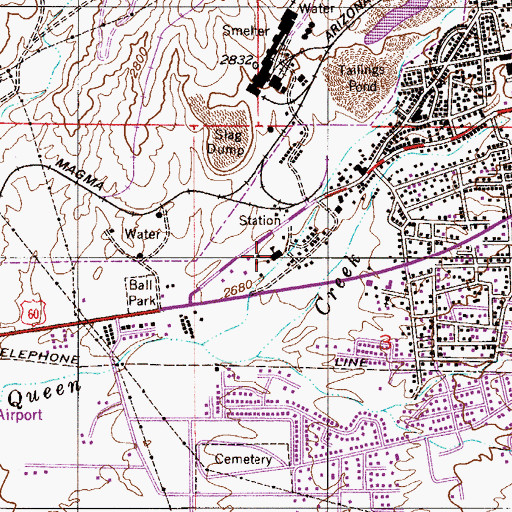 Topographic Map of Harding School, AZ