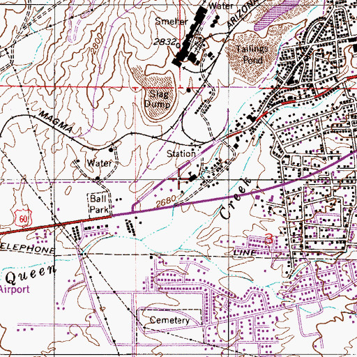 Topographic Map of Harding School, AZ