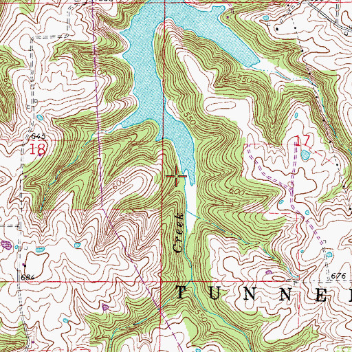 Topographic Map of Anderson Creek, IL