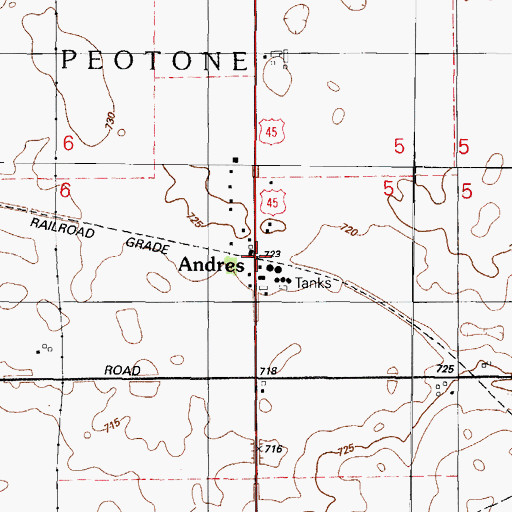Topographic Map of Andres, IL