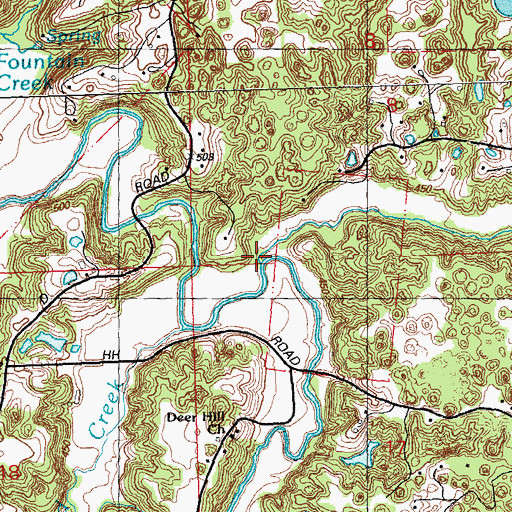Topographic Map of Andys Run, IL