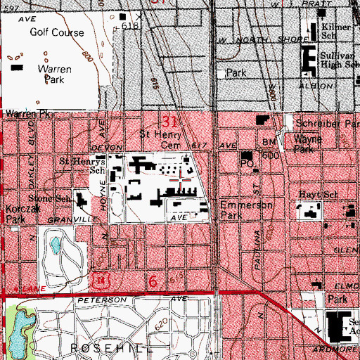 Topographic Map of Angel Guardian Orphanage, IL