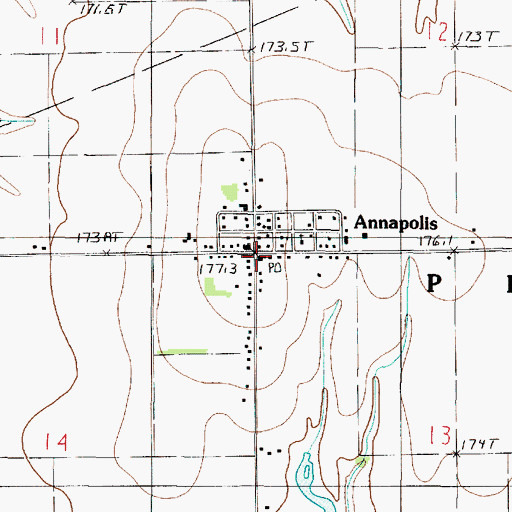 Topographic Map of Annapolis, IL