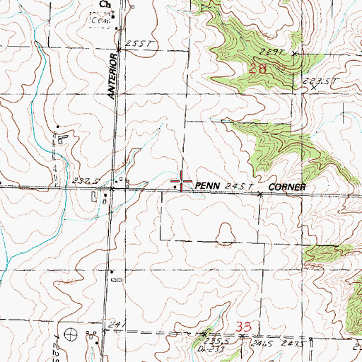 Topographic Map of Anterior School (historical), IL