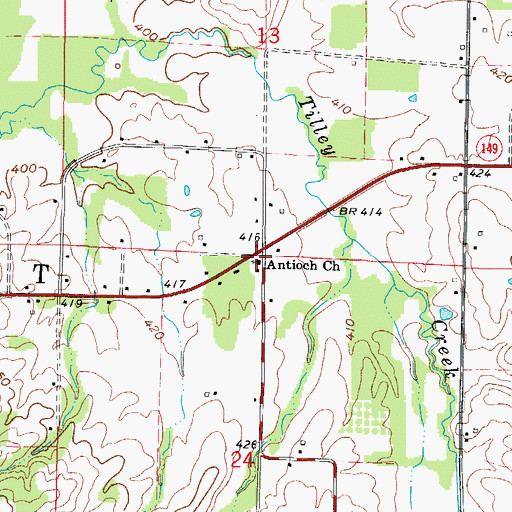 Topographic Map of Antioch Church, IL