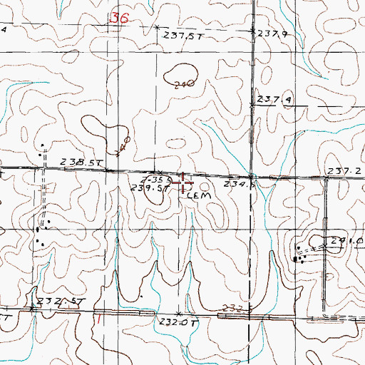 Topographic Map of Antioch Cemetery, IL