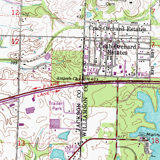 Topographic Map of Antioch Church, IL