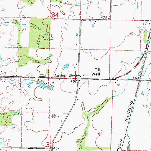 Topographic Map of Antioch Church, IL