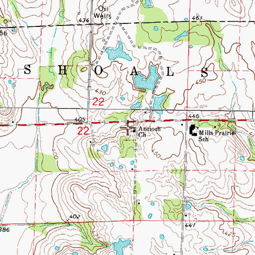 Topographic Map of Antioch Church, IL