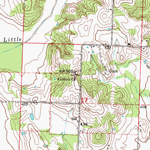 Topographic Map of Antioch Church, IL