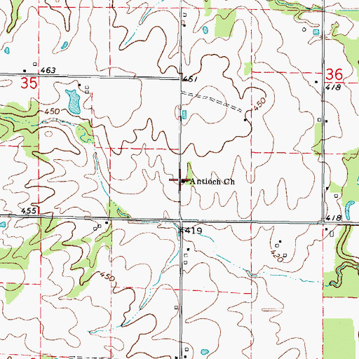 Topographic Map of Antioch Church, IL