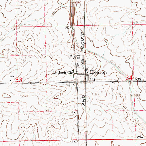 Topographic Map of Antioch Church, IL