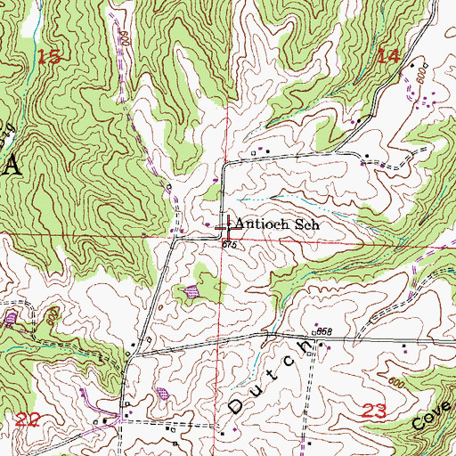 Topographic Map of Antioch School, IL