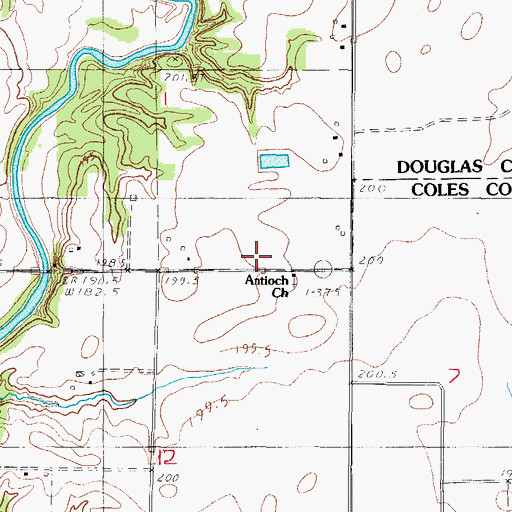 Topographic Map of Antioch School (historical), IL