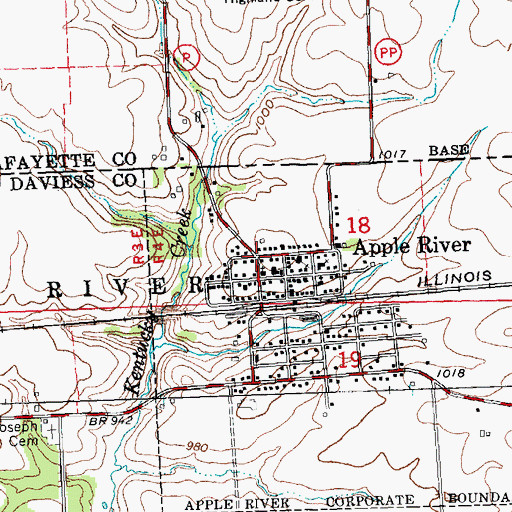 Topographic Map of Apple River, IL