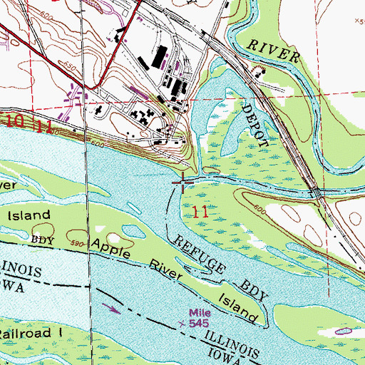 Topographic Map of Apple River, IL
