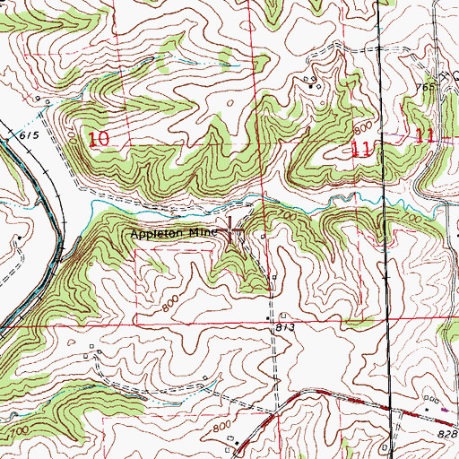 Topographic Map of Appleton Mine, IL