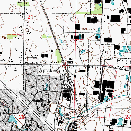 Topographic Map of Aptakisic, IL
