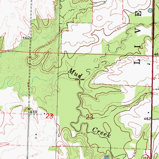 Topographic Map of Archie Creek, IL