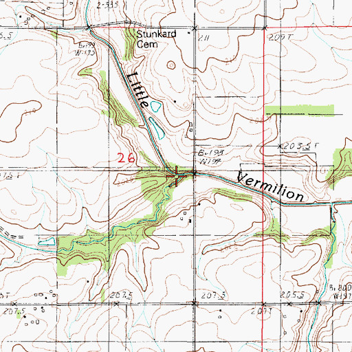 Topographic Map of Archie Creek, IL