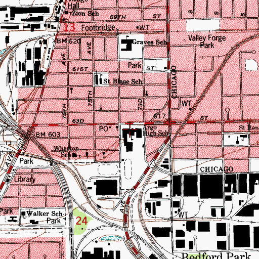 Topographic Map of Argo Community High School, IL