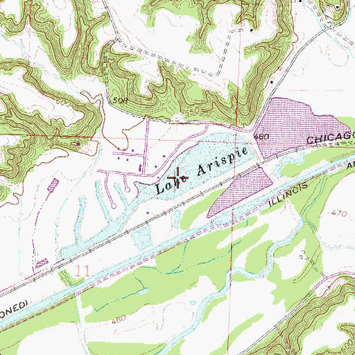 Topographic Map of Lake Arispie, IL