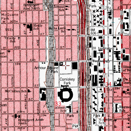 Topographic Map of Armour Square Park, IL
