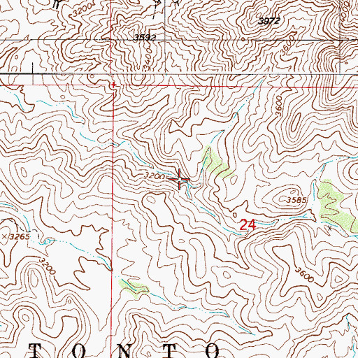 Topographic Map of Kanes Spring, AZ