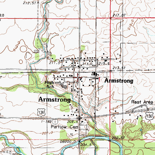 Topographic Map of Armstrong, IL