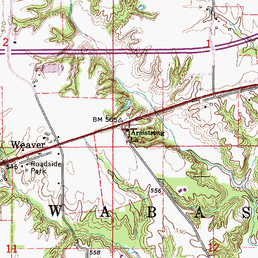 Topographic Map of Armstrong United Methodist Church, IL