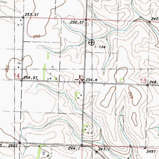 Topographic Map of Armstrong School (historical), IL