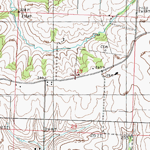 Topographic Map of Arnold Grove School (historical), IL