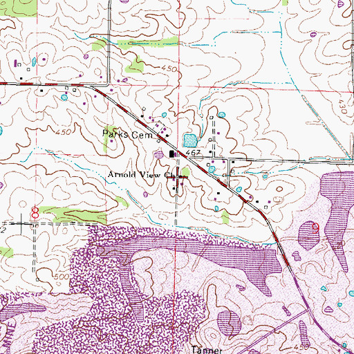 Topographic Map of Arnold View Church, IL