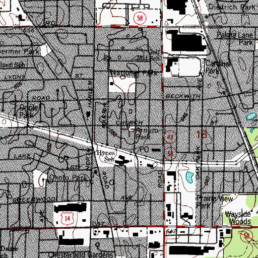 Topographic Map of Arnum Park, IL