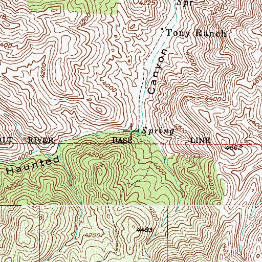 Topographic Map of Kennedy Spring, AZ