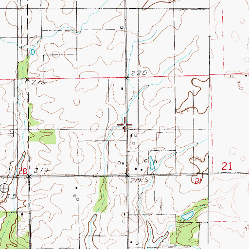 Topographic Map of Asher School (historical), IL