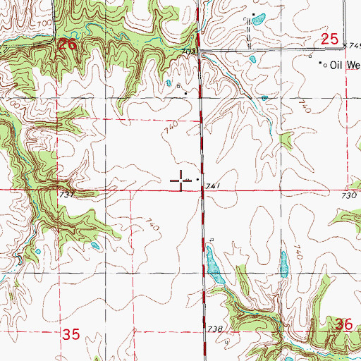 Topographic Map of Ashland School (historical), IL