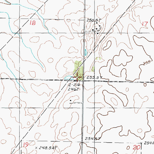 Topographic Map of Ashley School (historical), IL