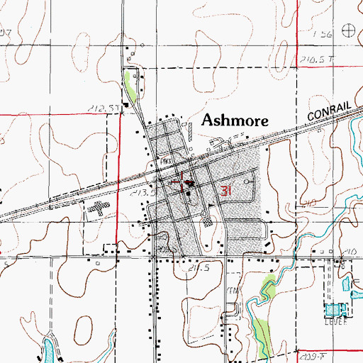 Topographic Map of Ashmore, IL