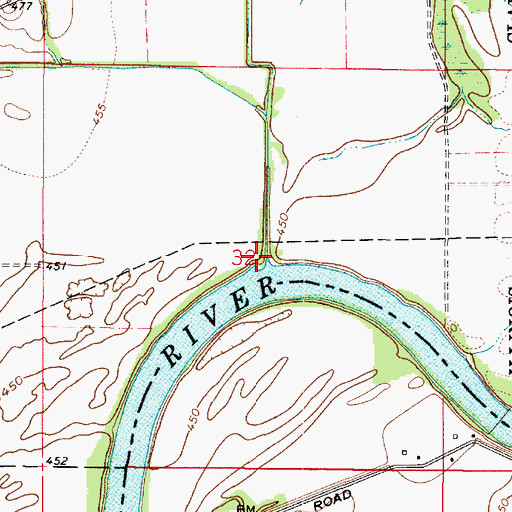 Topographic Map of Ashmore Creek, IL