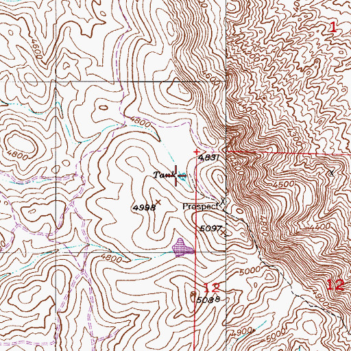 Topographic Map of Little Rock Tank, AZ
