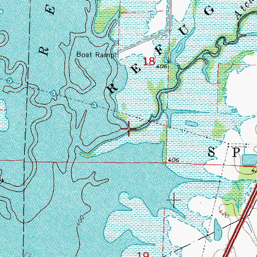 Topographic Map of Atchison Creek, IL