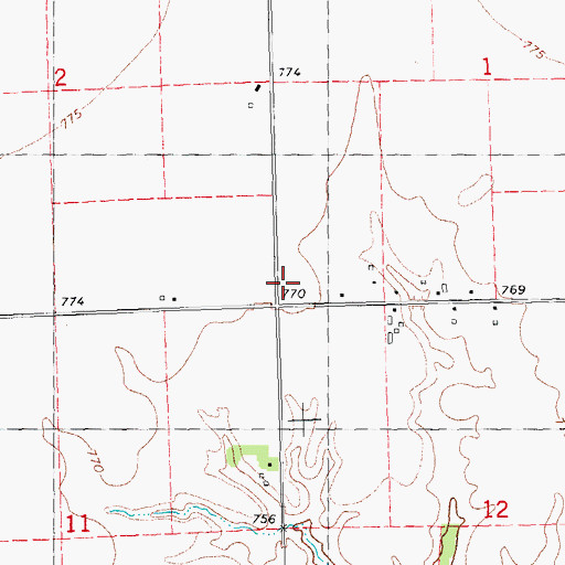 Topographic Map of Atchison School (historical), IL