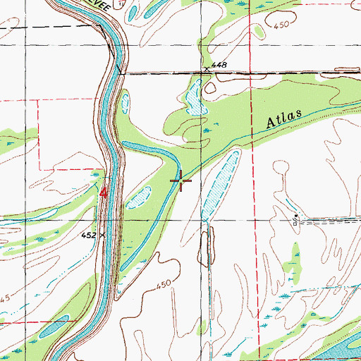 Topographic Map of Atlas Creek, IL